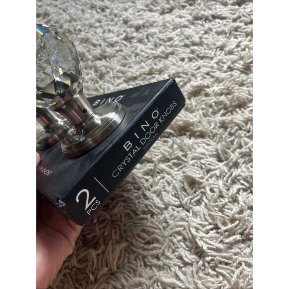 NWT BINO Crystal Door Knobs BRUSHED NICKEL One Set Round Crystal Balls - Picture 13 of 13